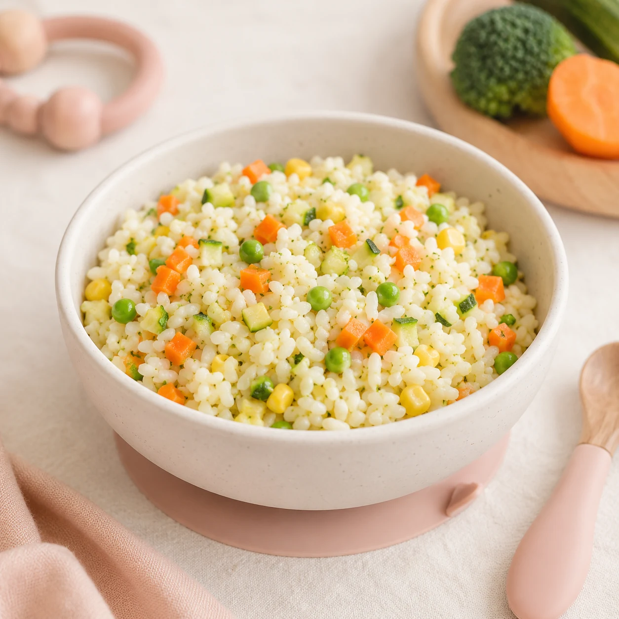 Arroz colorido com legumes
